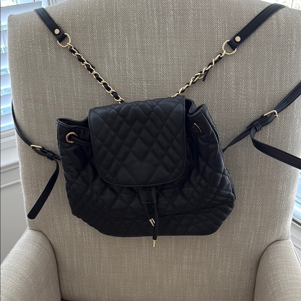 Express Black Quilted Backpack